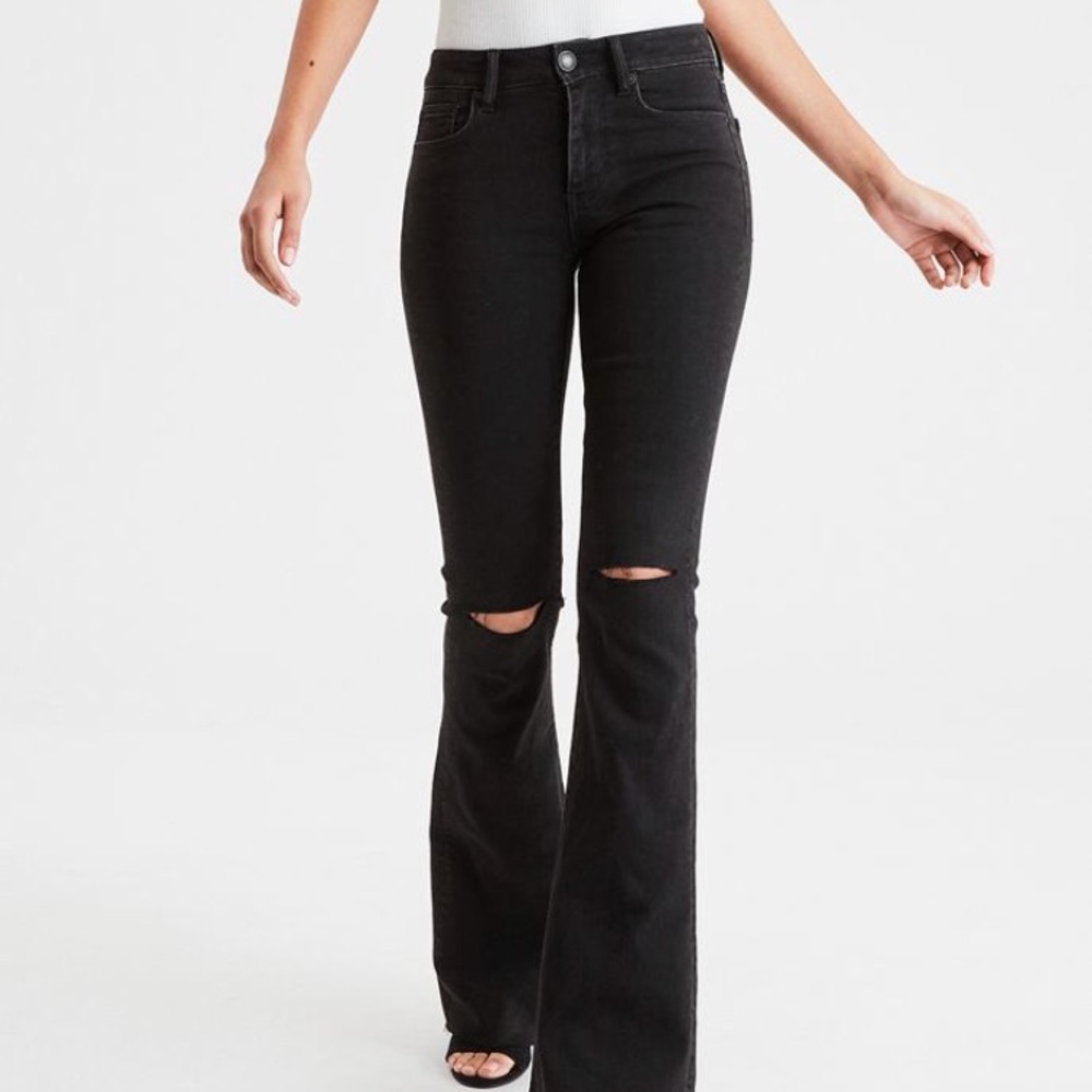 AE High Waist Denim X Slim Flare Jeans
